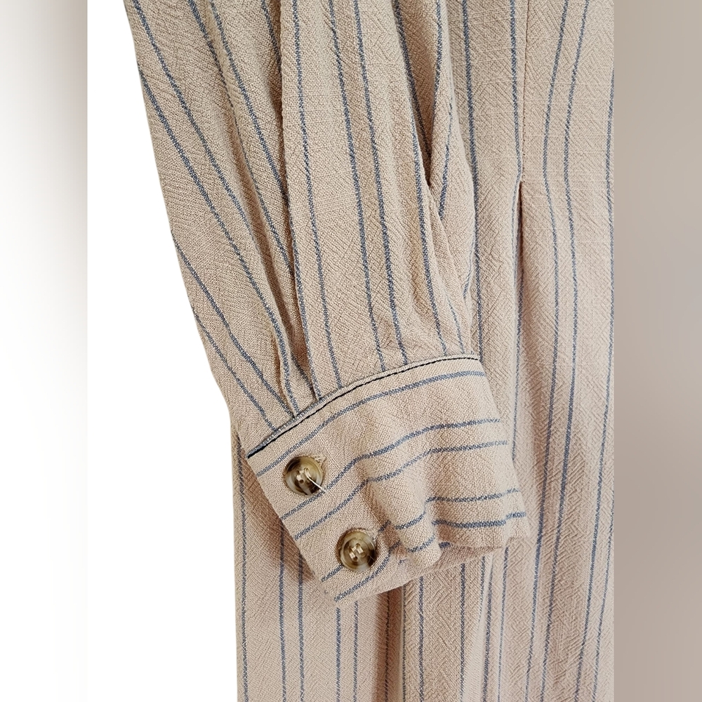FREE PEOPLE Audrey Cream Stripe Midi Dress, size S - Picture 5 of 8
